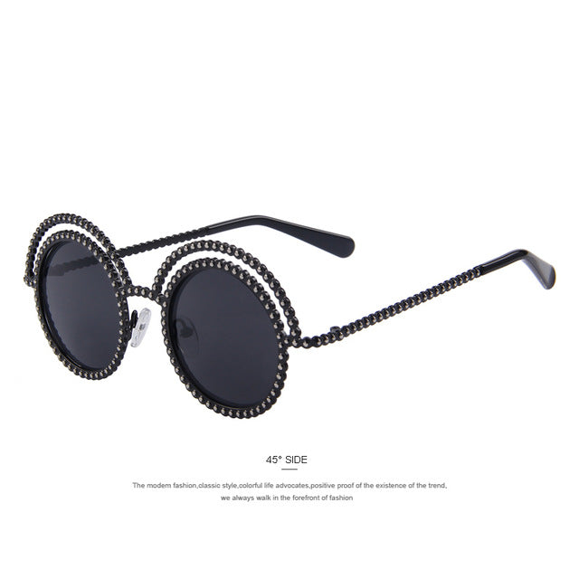 Women Luxury Brand Designer Round Sunglasses