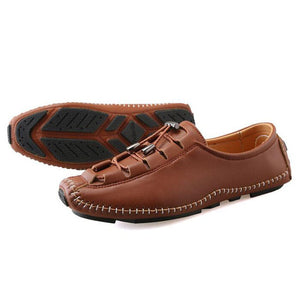 Men Square Toe Flats Fashion Handmade Leather Loafers Shoes