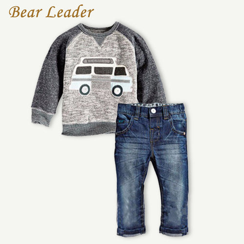 Boy Long Sleeve T-shirt+Jeans 2pcs Kids Suits