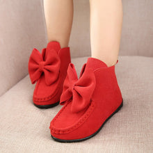 Girl Children Flat Solid Bow Boots