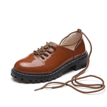 Women Oxfords Lace-Up Casual British Style Platform Shoes