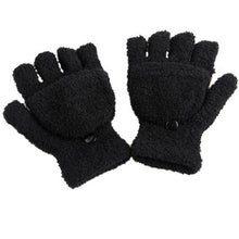 Women  Girls Half Finger Flip Knitted Mittens gloves