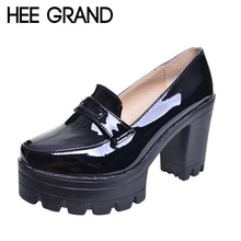 Women Fashion Sweet PU Leather Thick Heel Women Shoes