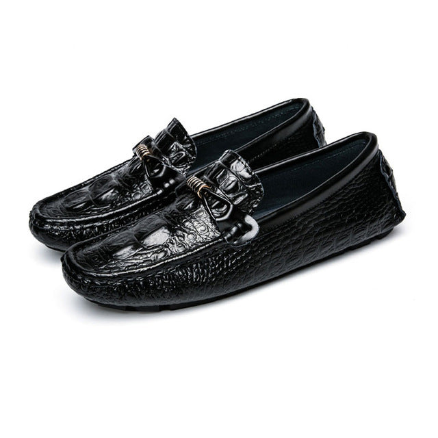 Men Classic Crocodile Pattern Loafers Shoes