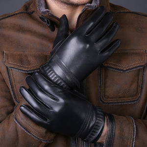 Men Fashion Designer Sheepskin Real Genuine Leather Glove
