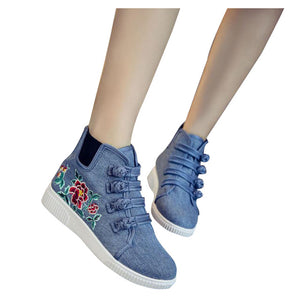 Woman Canvas Shoes Chinese Ethnic Style Rubber Shoes