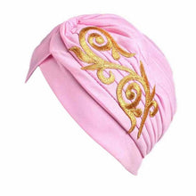 Women Embroidery Beanie Scarf Turban Head Wrap Hat Cap