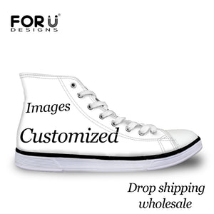 Men Custom Images or Logo High Top Canvas Shoes