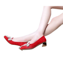 Women Pumps Med Strange Heel Fashion PU Leather Shoes