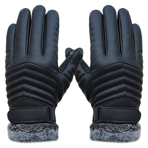 Men Anti Slip Thermal Winter Sports  Artificial Leather Screen Gloves