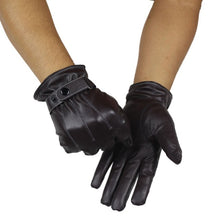 Mens Luxurious PU Leather Winter Super Driving Warm Gloves