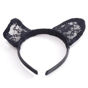 Women hair clip The Tip Of Sexy Lace Cat Ears Headband