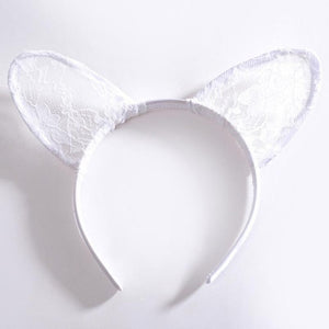 Women hair clip The Tip Of Sexy Lace Cat Ears Headband