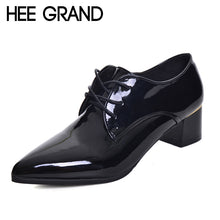Women Pumps Pointed Toe PU Leather Fashion Lace -up Shoes