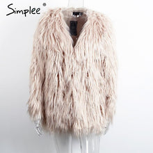 Women Elegant faux fur coat