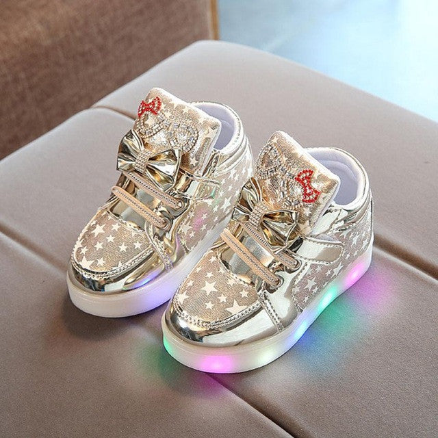 Girls Glowing Sneakers Led Light Baby Girl Lovely Boots