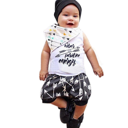 Boy Summer Vest Top + Shorts Clothes Set