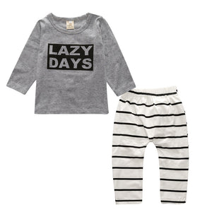 Boy & Girl T-shirt Tops+Pants Outfits Clothes