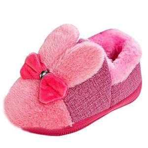 Girl Princess Bowknot Winter Warm First Walkers Soft Soled Shoes