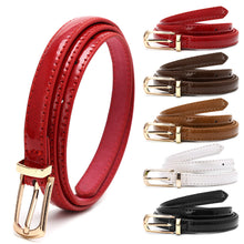 Women Candy Color Metal Buckle Thin Casual Belt