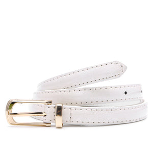 Women Candy Color Metal Buckle Thin Casual Belt