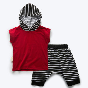 Boy Cool Hooded Vest Tops+Haren Shorts Set