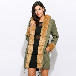 Women Green Winter Jacket Coat