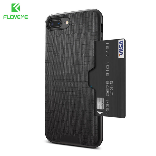 FLOVEME Card Slot Phone Case For iPhone 7 Luxury Wallet Mobile Accessories For iPhone 8 6 6s 7 Plus Cases For iPhone X XS MAX XR