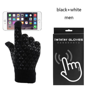 Men Male Winter Warm Fleece Lined Thermal Knitted Gloves