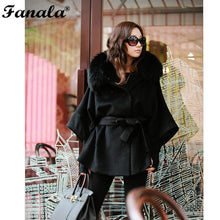 Women Luxury Double Breasted Batwing Cape Poncho Coat