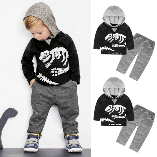 Baby & Girl Dinosaur Bones Clothes Set