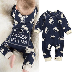 Girl & Boy Toddler Long Sleeve Deer Romper Jumpsuit Pajamas