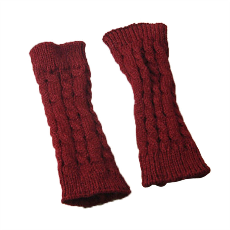 Women 20CM Unisex Winter Knitted Gloves Arm Sleeve