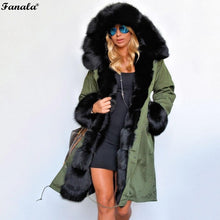 Women 2018 Fashion Faux Fur Lining Hooded Long Coat