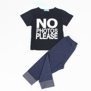 Boy Long Sleeve Letter Print T-shirt+Pants 2Pcs Kids Clothing Sets