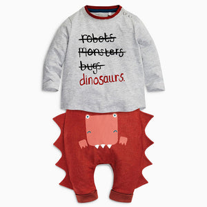 Boy Spring & summer Long Sleeve T-shirt+Pants 2Pcs Suits
