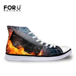 Men Cool Fire Fashion Design Canvas Shoes