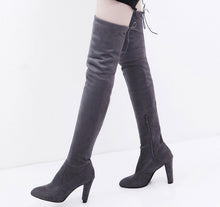 Women Stretch Faux Slim High The Knee Boots