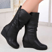 Women  Ladies Wedges High Heel Ankle Boots Zipper Boots