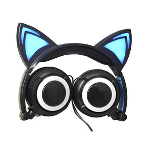 Cat Ear Foldable Wired Over Ear Kids Headphones