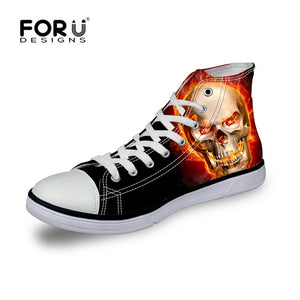Men 2018 Autumn Casual High Top Flats Canvas Shoes