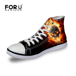 Men 2018 Autumn Casual High Top Flats Canvas Shoes