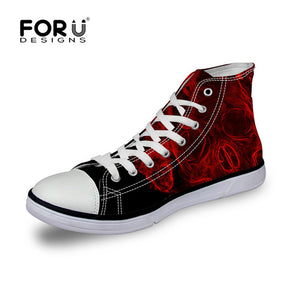 Men 2018 Autumn Casual High Top Flats Canvas Shoes