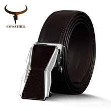 Men leather cowhide male strap vintage automatic buckle belts