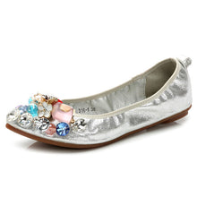 Women Ballet Flats For Summer Colored Crystal Slip Shoes