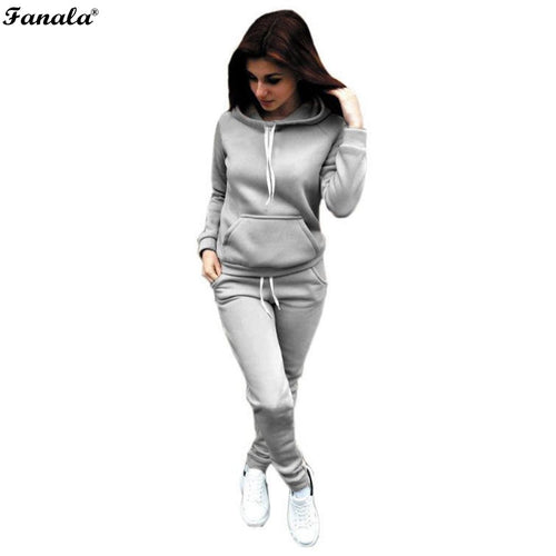 Women Hoodies Sweatshirt Top  Pants Two Piece Set