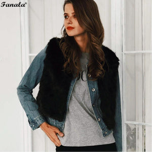 Women 2018 New Faux Fur Vest Autumn WinterJacket