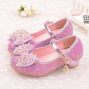 Girl Low Heel PU Leather Shoes