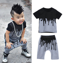 Boy Toddler Summer Short Sleeve T-shirt Tops Harem Pants