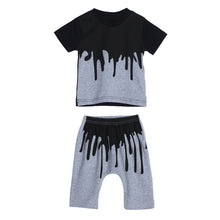 Boy Toddler Summer Short Sleeve T-shirt Tops Harem Pants